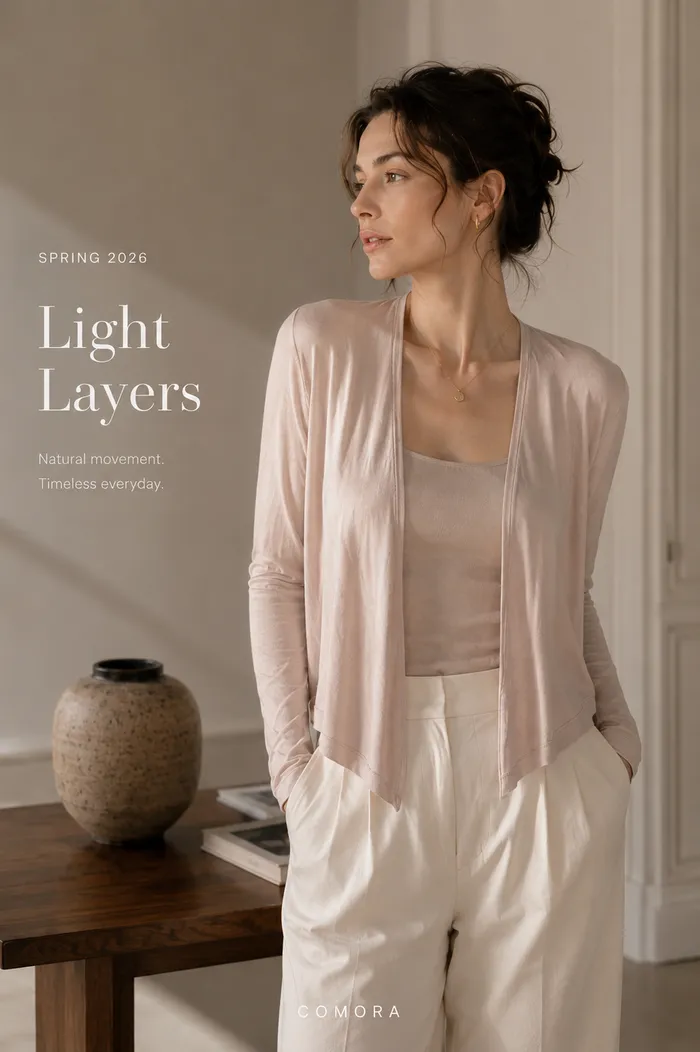 Komora — editorial Light Layers, wiosna 2026